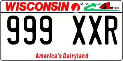 WI license plate 999XXR