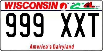 WI license plate 999XXT