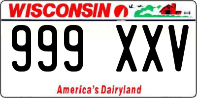 WI license plate 999XXV