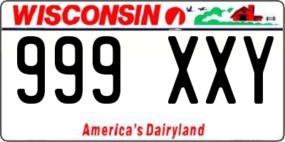 WI license plate 999XXY