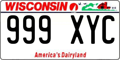 WI license plate 999XYC