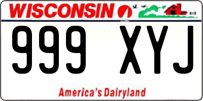 WI license plate 999XYJ