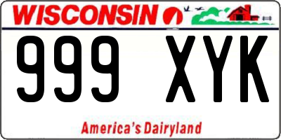 WI license plate 999XYK