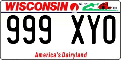 WI license plate 999XYO