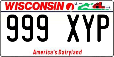 WI license plate 999XYP