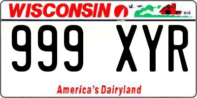 WI license plate 999XYR