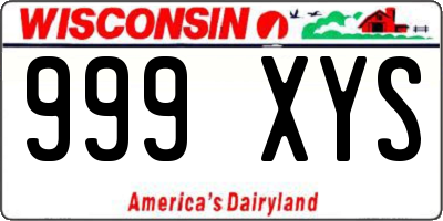 WI license plate 999XYS