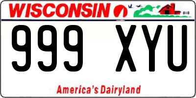 WI license plate 999XYU