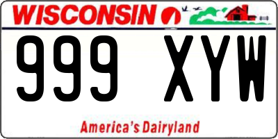 WI license plate 999XYW