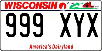 WI license plate 999XYX