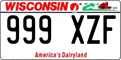 WI license plate 999XZF