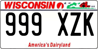 WI license plate 999XZK