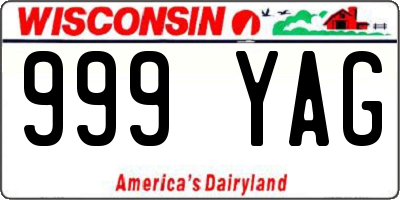 WI license plate 999YAG