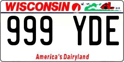 WI license plate 999YDE