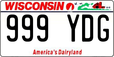 WI license plate 999YDG