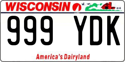 WI license plate 999YDK