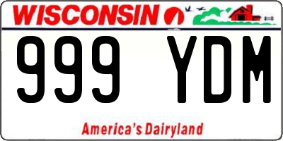 WI license plate 999YDM