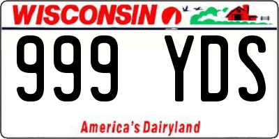 WI license plate 999YDS