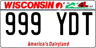 WI license plate 999YDT