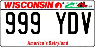 WI license plate 999YDV