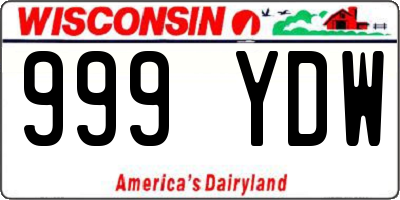WI license plate 999YDW
