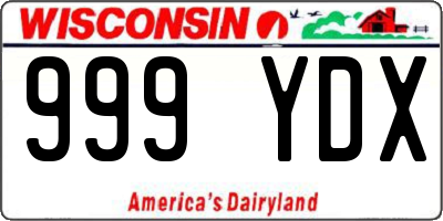 WI license plate 999YDX