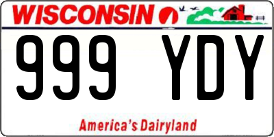 WI license plate 999YDY