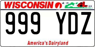 WI license plate 999YDZ
