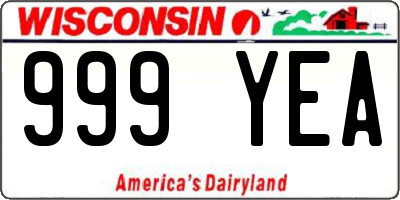 WI license plate 999YEA