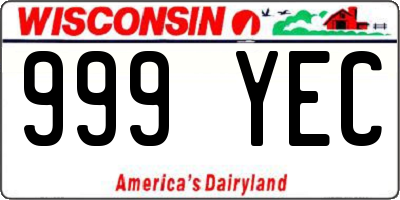 WI license plate 999YEC