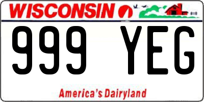 WI license plate 999YEG