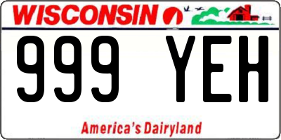 WI license plate 999YEH
