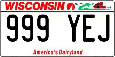 WI license plate 999YEJ