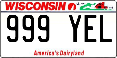 WI license plate 999YEL