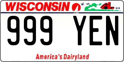 WI license plate 999YEN