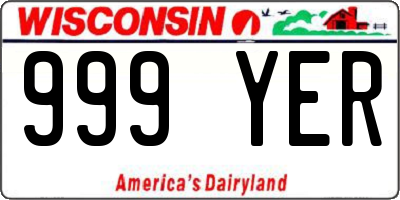 WI license plate 999YER
