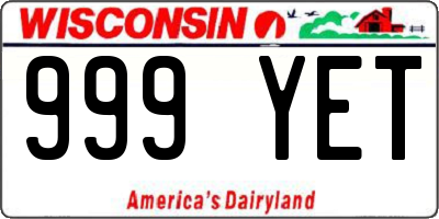 WI license plate 999YET