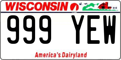 WI license plate 999YEW