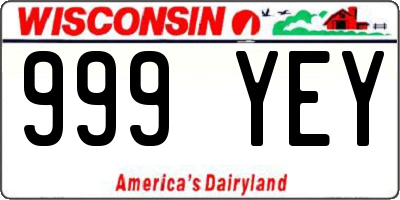 WI license plate 999YEY