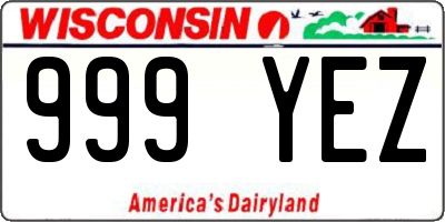 WI license plate 999YEZ