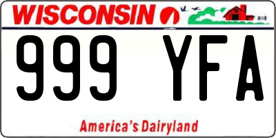 WI license plate 999YFA