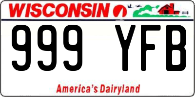 WI license plate 999YFB
