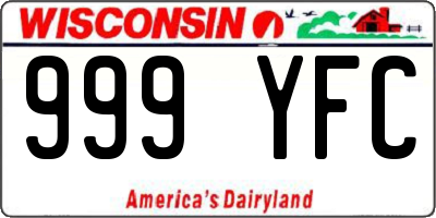 WI license plate 999YFC