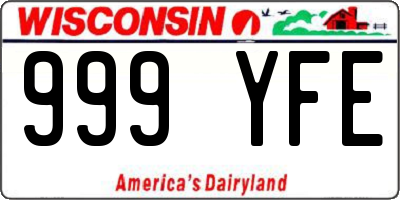 WI license plate 999YFE