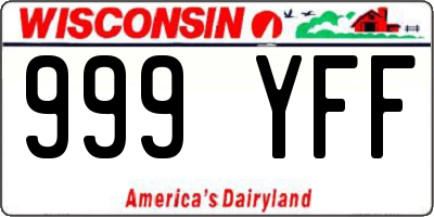 WI license plate 999YFF