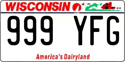 WI license plate 999YFG
