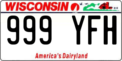 WI license plate 999YFH