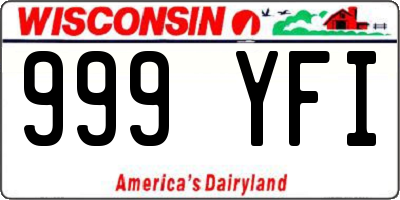 WI license plate 999YFI