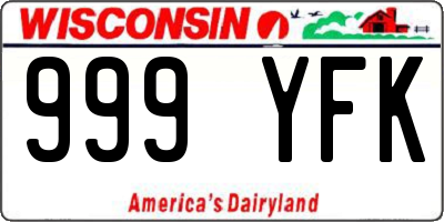 WI license plate 999YFK