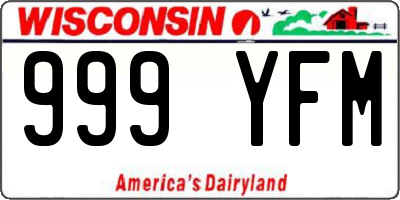 WI license plate 999YFM